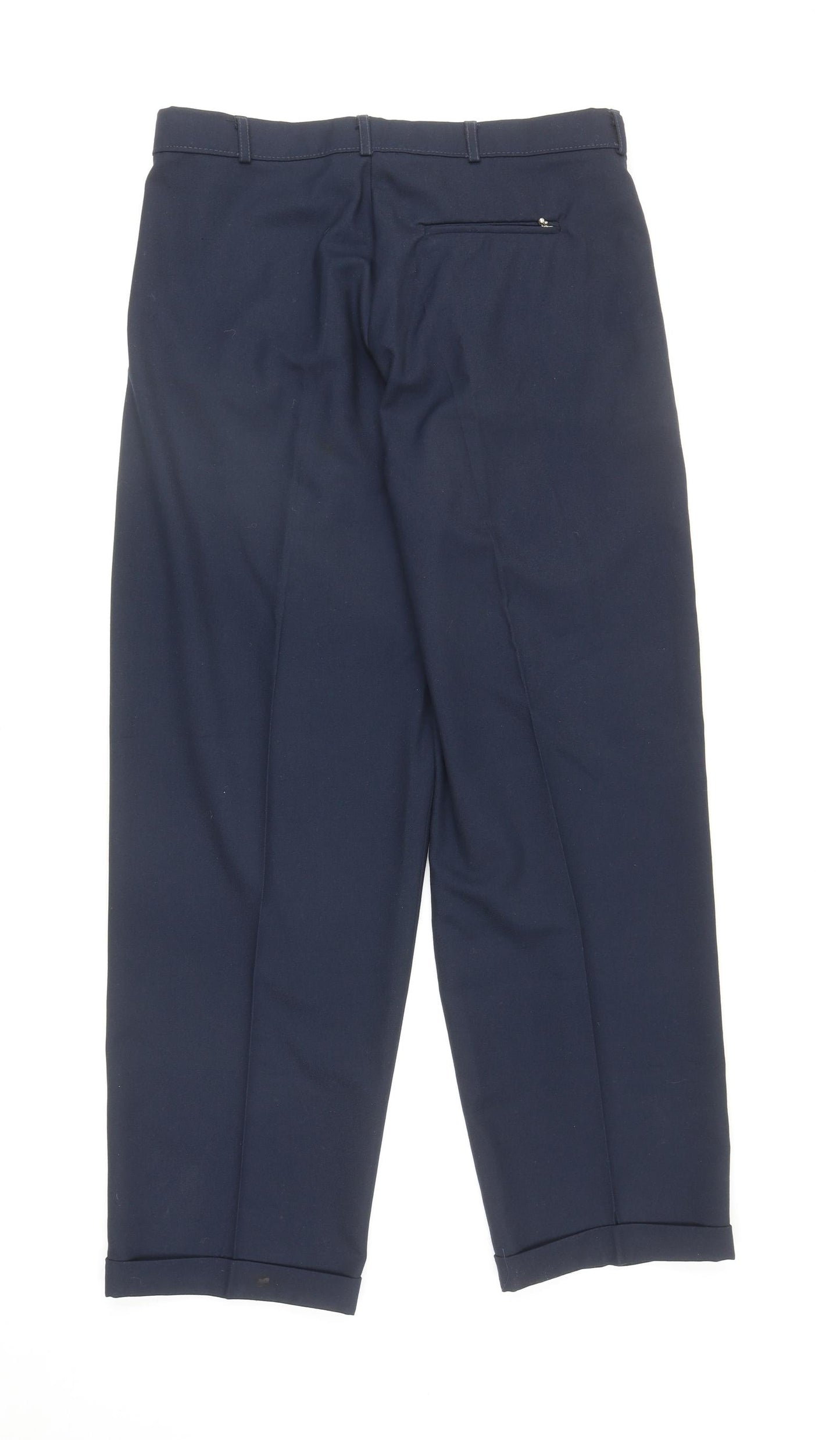 Preworn Mens Blue Polyester Dress Pants Trousers Size 34 in L29 in Regular Zip