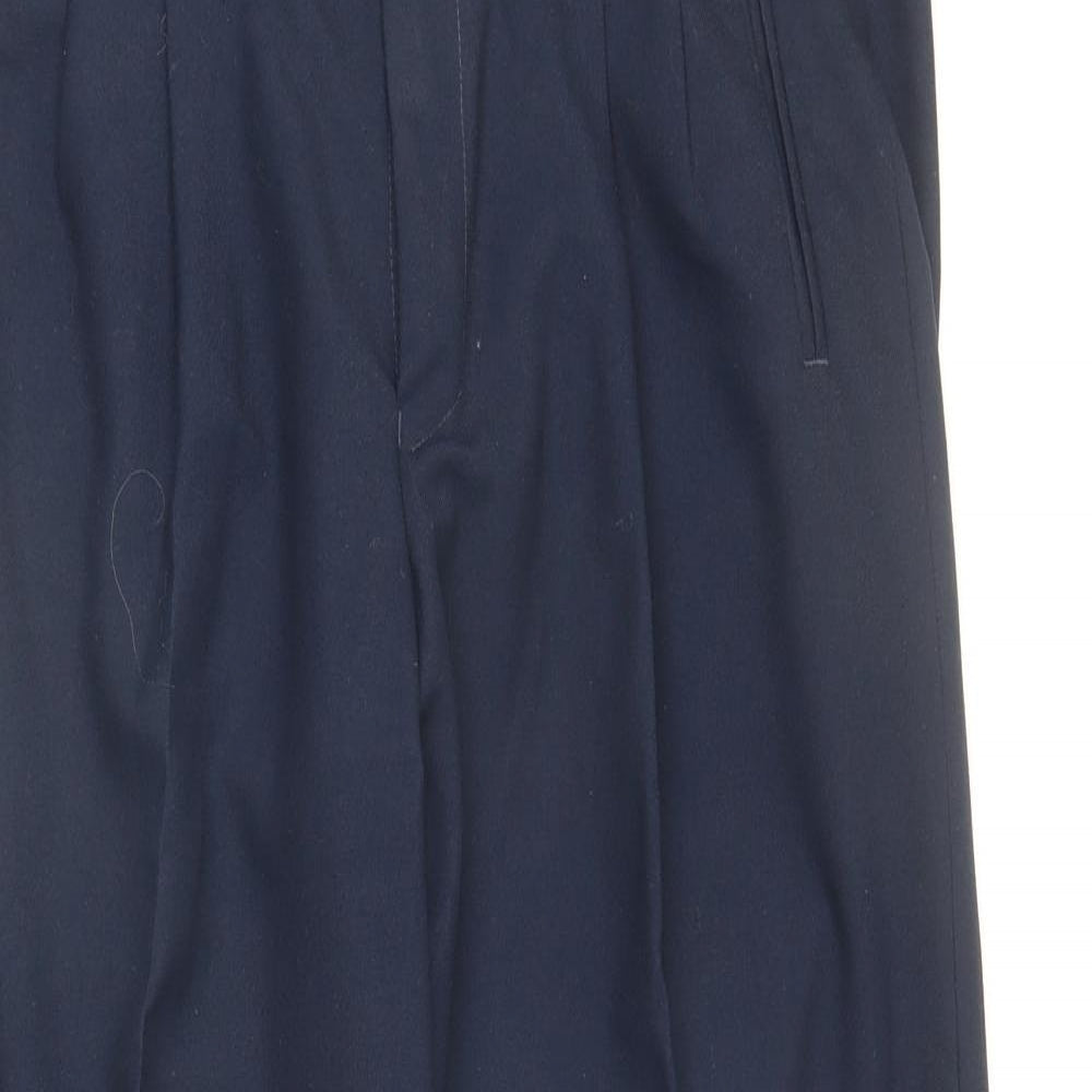 Preworn Mens Blue Polyester Dress Pants Trousers Size 34 in L29 in Regular Zip