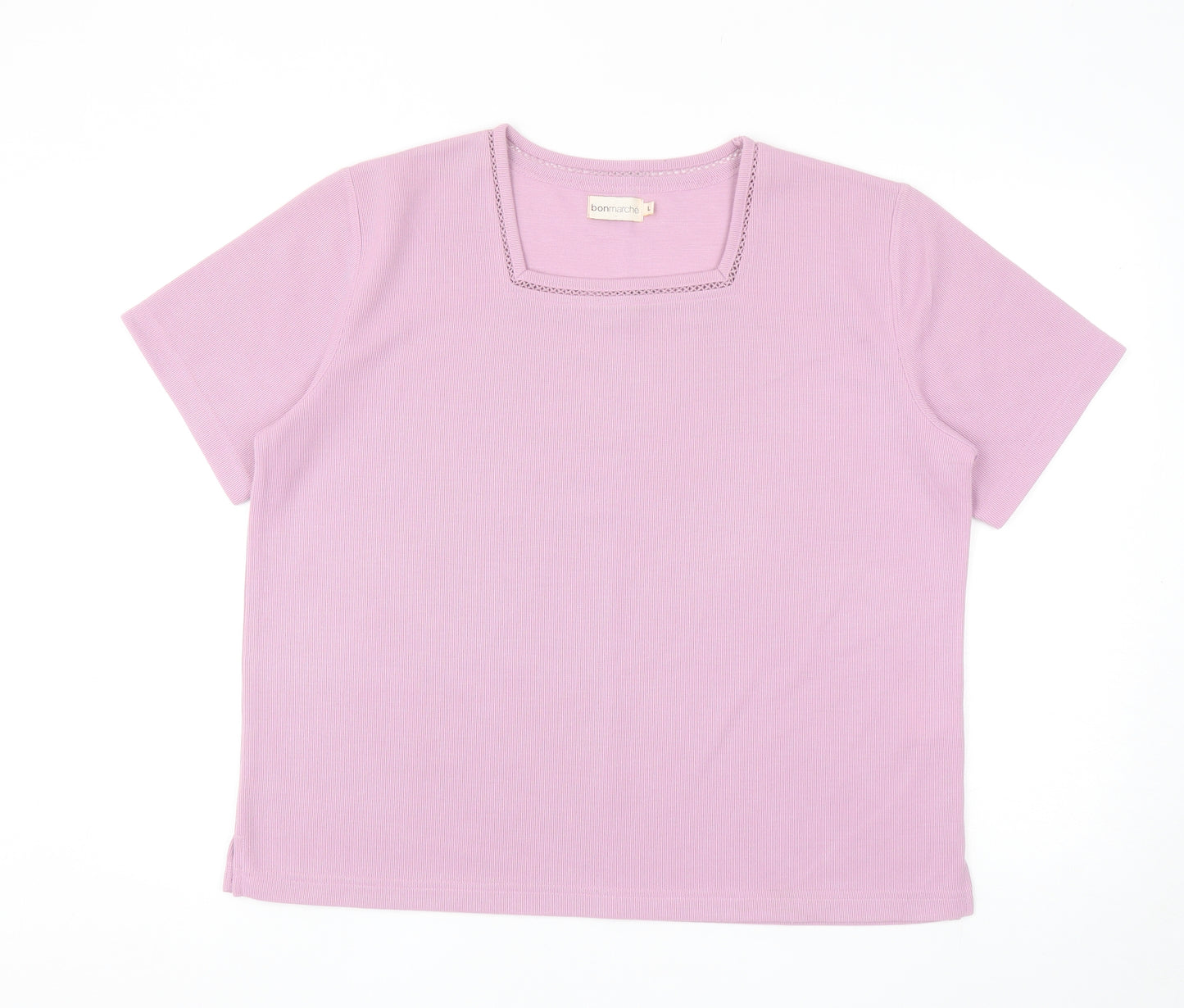 Bonmarché Womens Purple Square Neck Polyester Pullover Jumper Size L