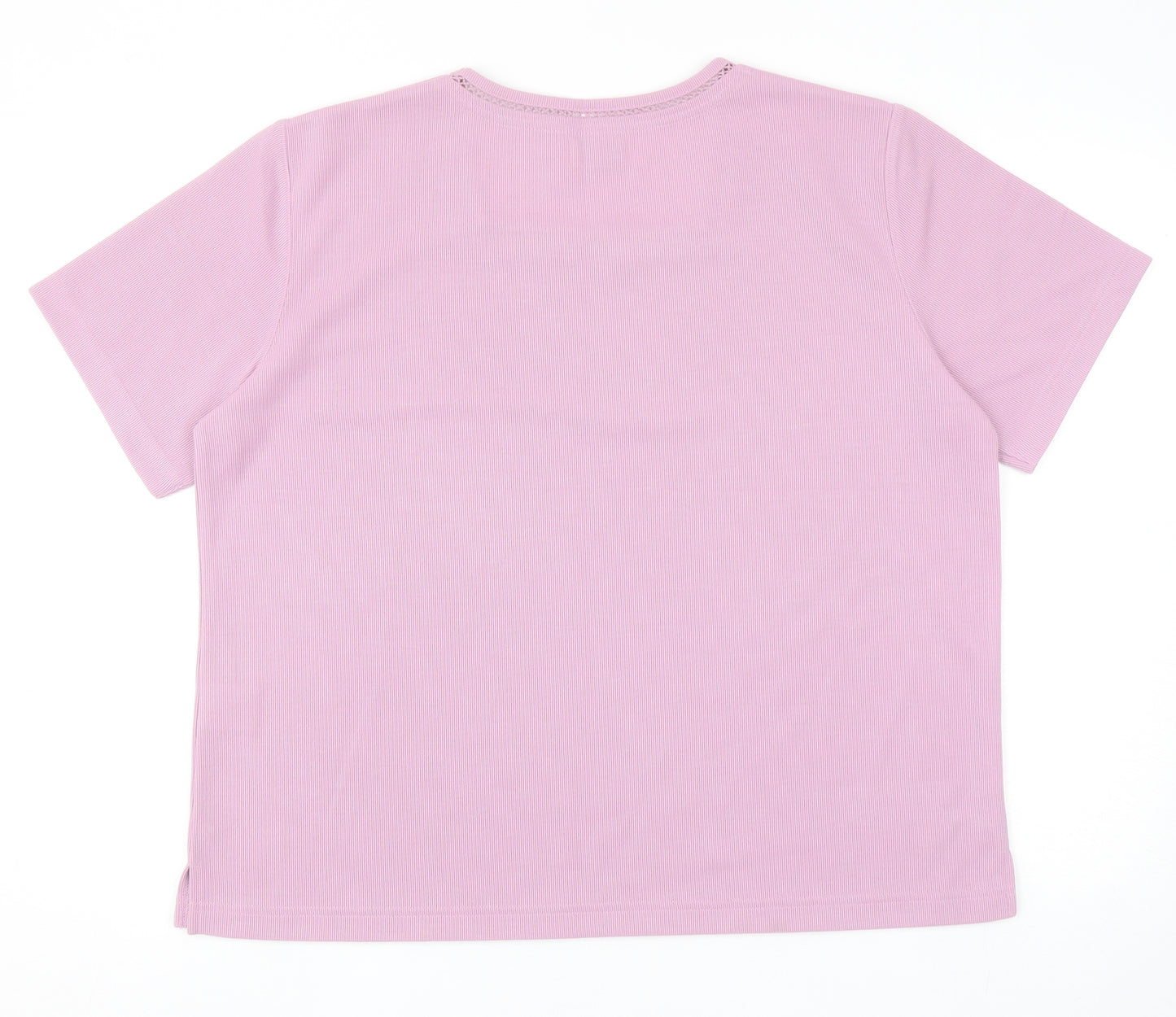 Bonmarché Womens Purple Square Neck Polyester Pullover Jumper Size L