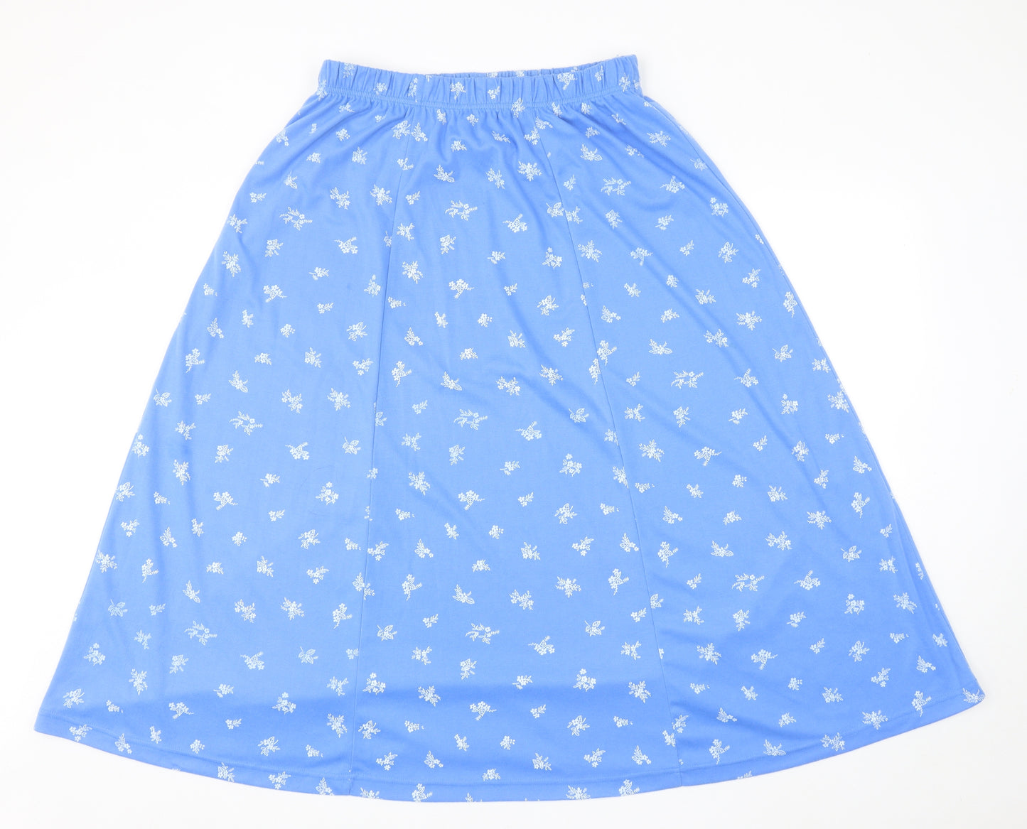 Classics Womens Blue Floral Polyester Swing Skirt Size 18