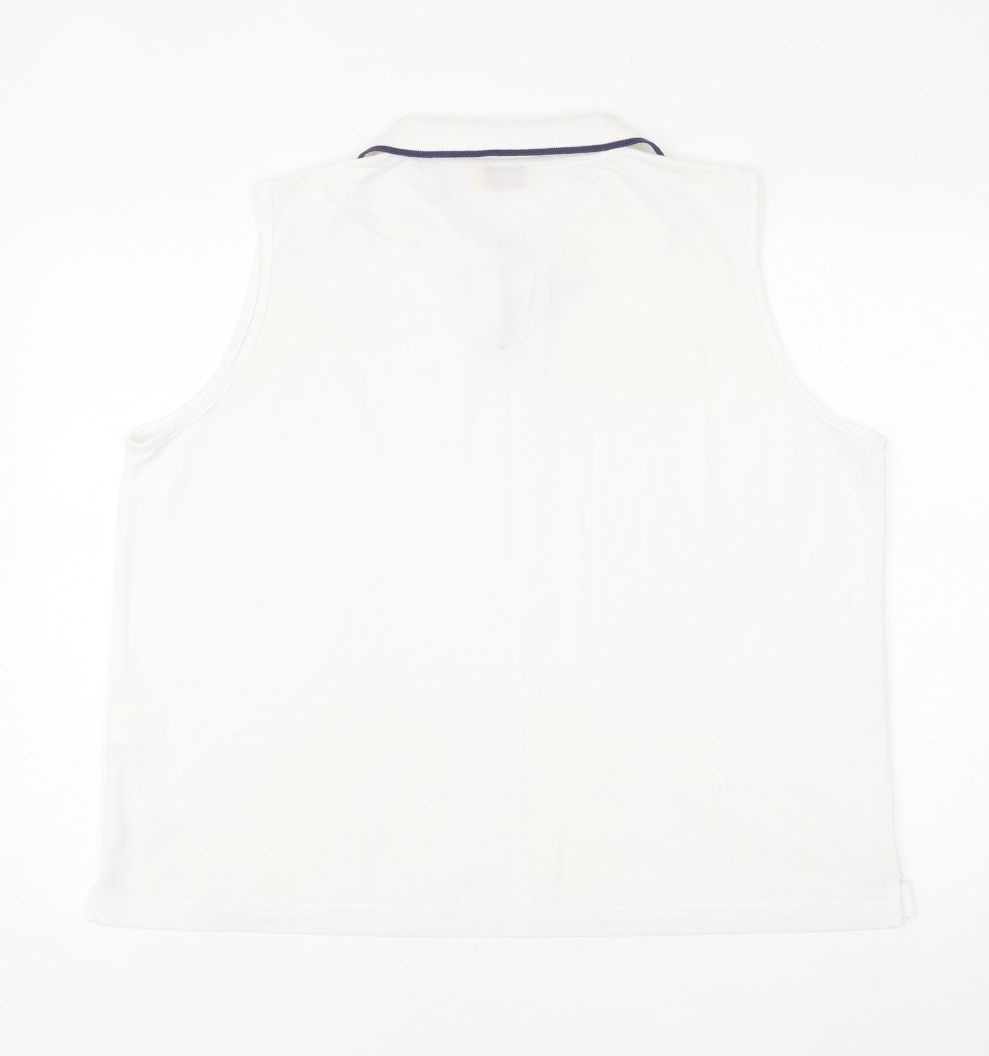 Bonmarché Womens White Polyester Basic Polo Size XL Collared