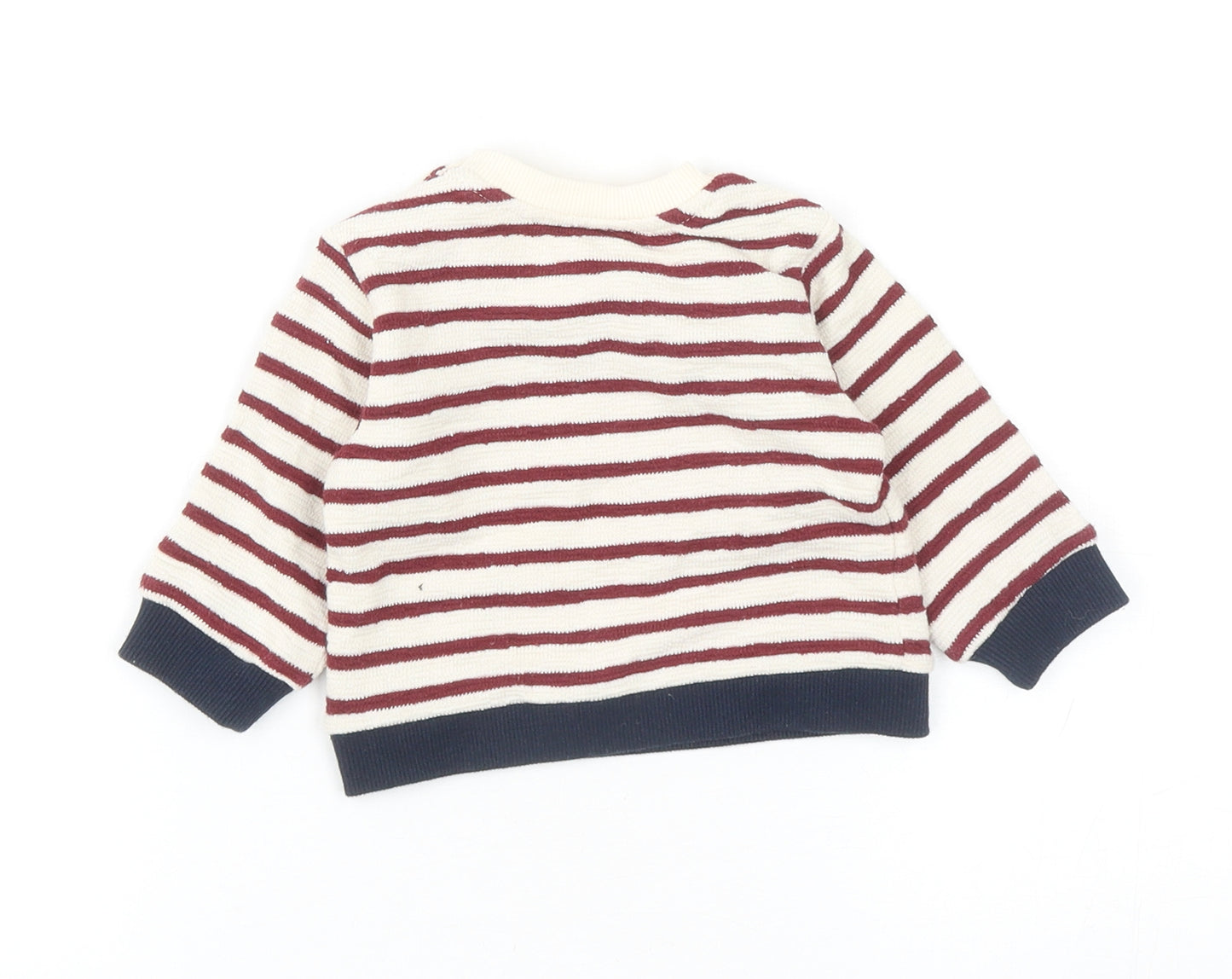 Nutmeg Baby Multicoloured Striped Cotton Pullover Jumper Size 0-3 Months Snap - 8