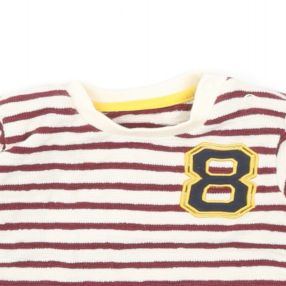 Nutmeg Baby Multicoloured Striped Cotton Pullover Jumper Size 0-3 Months Snap - 8