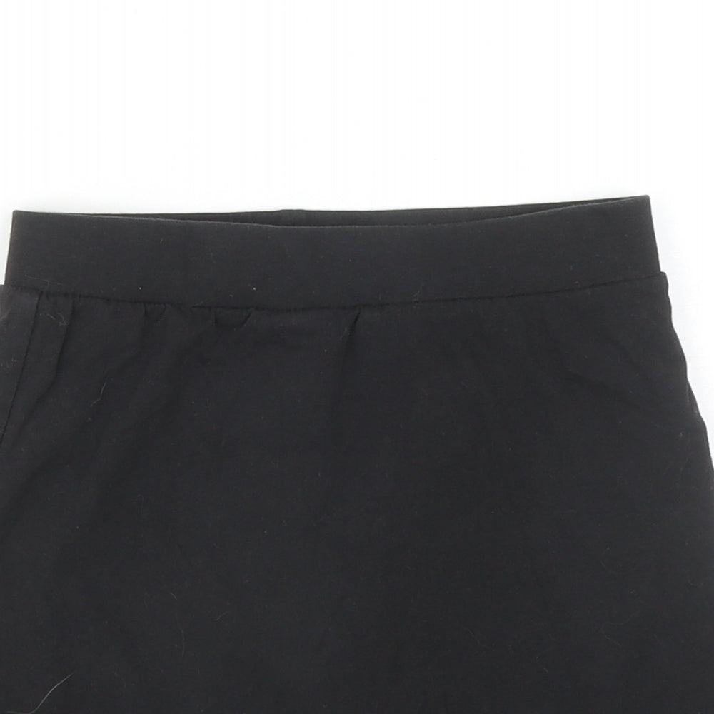Nutmeg Girls Black Cotton A-Line Skort Size 7-8 Years Regular Pull On