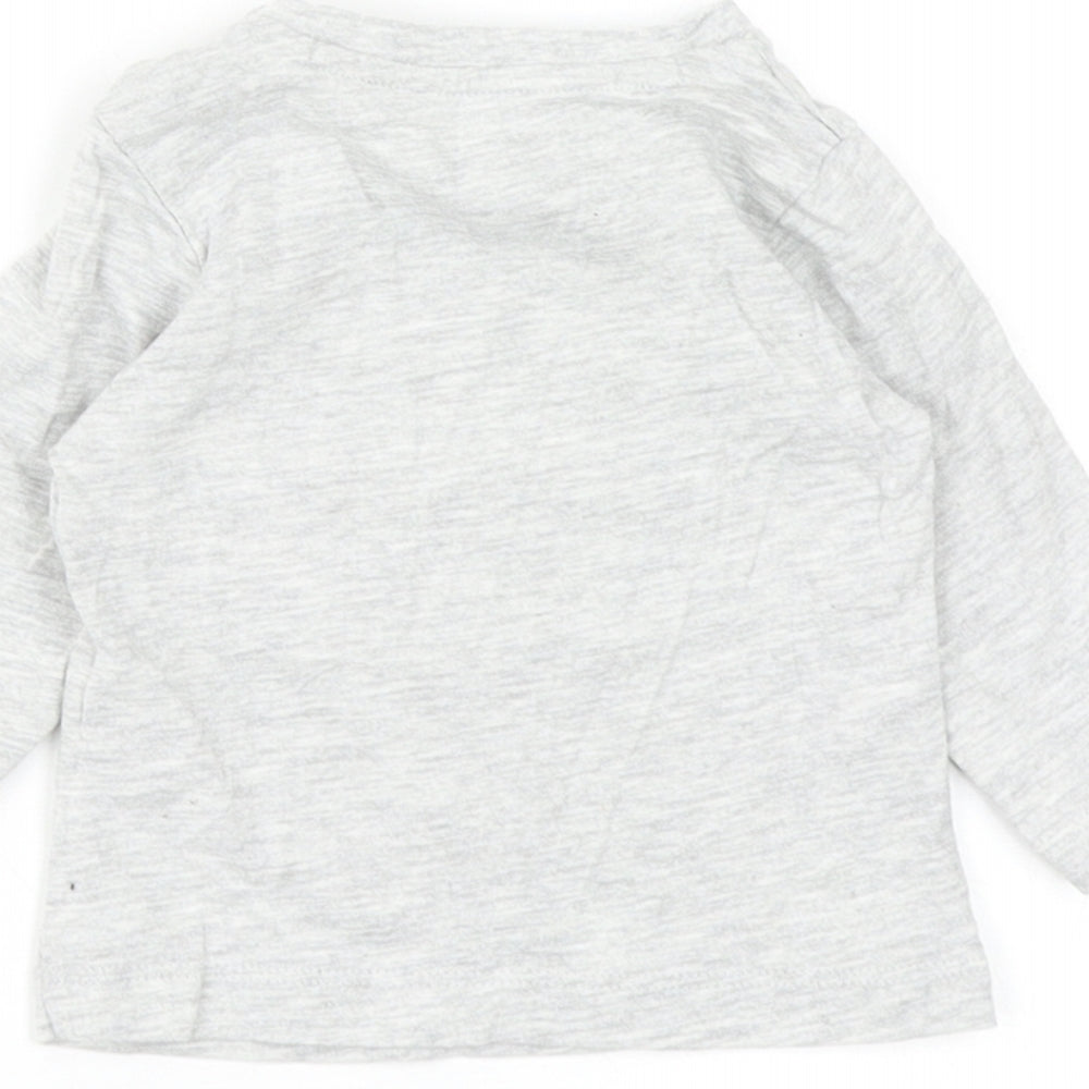 Nutmeg Baby Grey Cotton Basic T-Shirt Size 0-3 Months Round Neck Snap - I'm Awesome Like My Dada