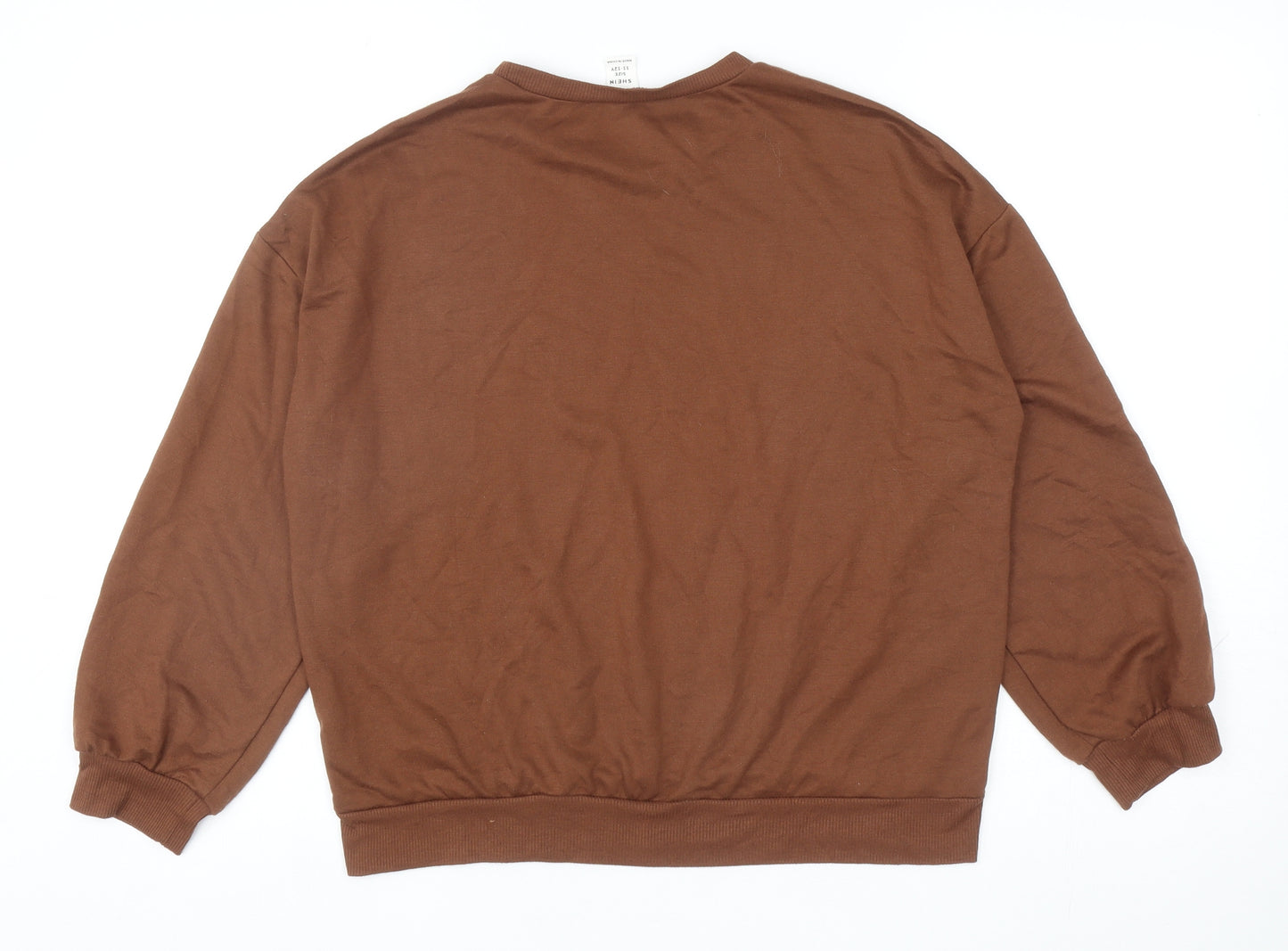 SheIn Girls Brown Polyester Pullover Sweatshirt Size 11-12 Years Pullover - Mushroom