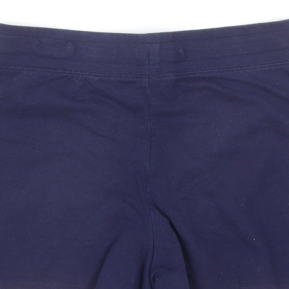 Essentials Womens Blue Cotton Sweat Shorts Size 8 L3 in Regular Drawstring