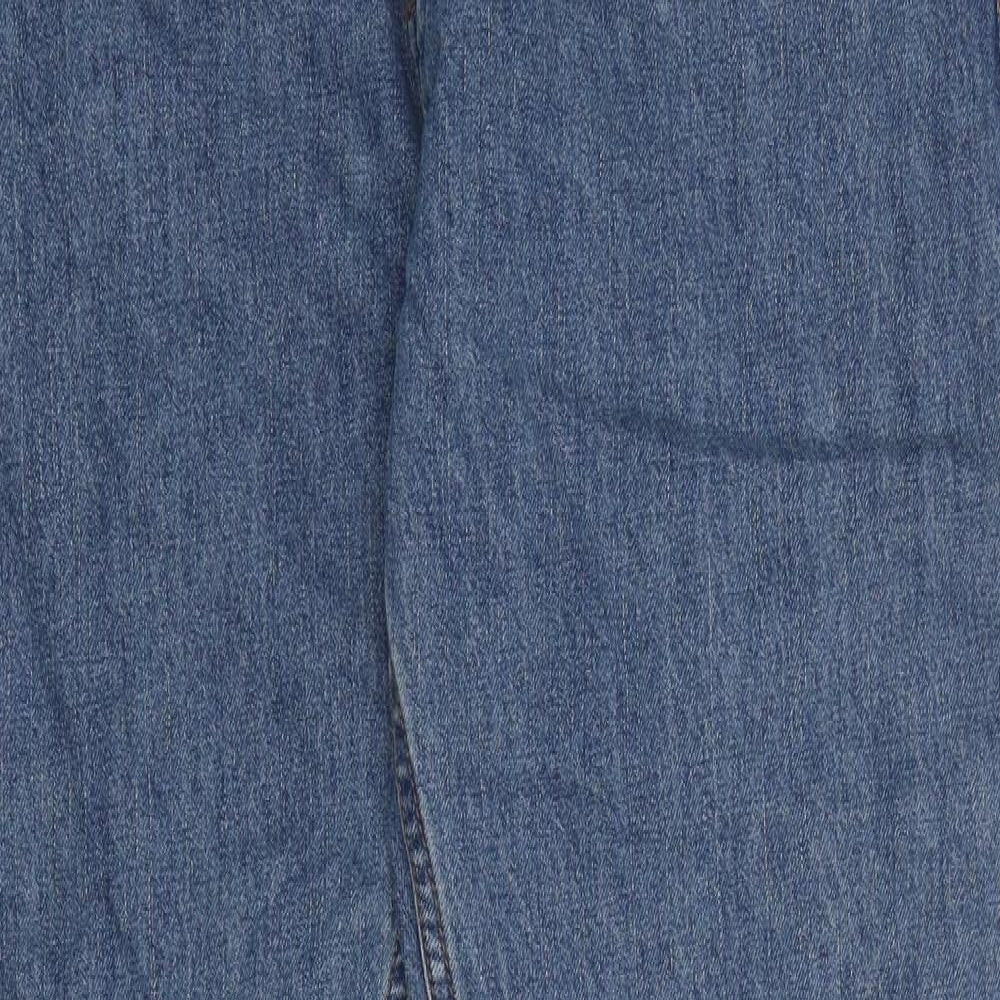 Preworn Mens Blue Cotton Straight Jeans L33 in Regular Zip