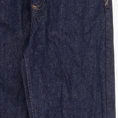Marks and Spencer Mens Blue Cotton Tapered Jeans Size 30 in L33 in Regular Zip