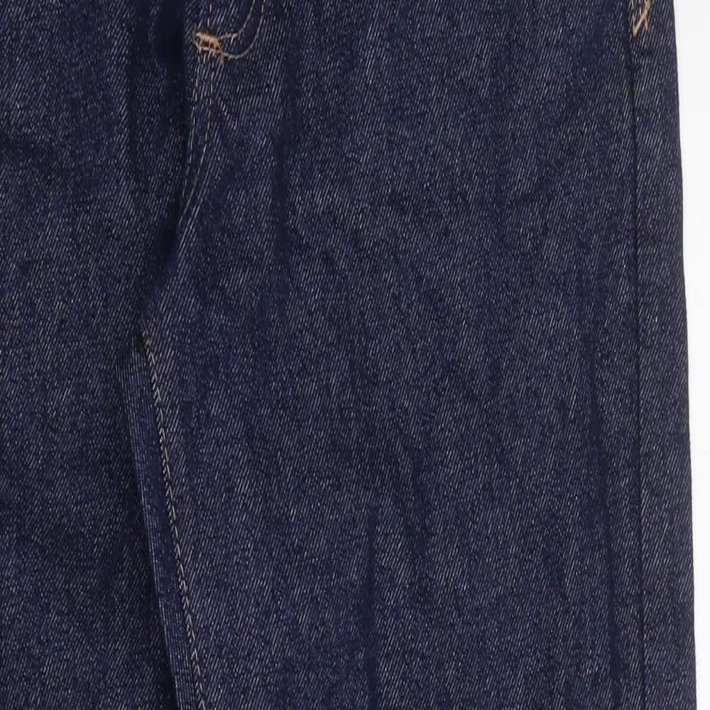 Marks and Spencer Mens Blue Cotton Tapered Jeans Size 30 in L33 in Regular Zip