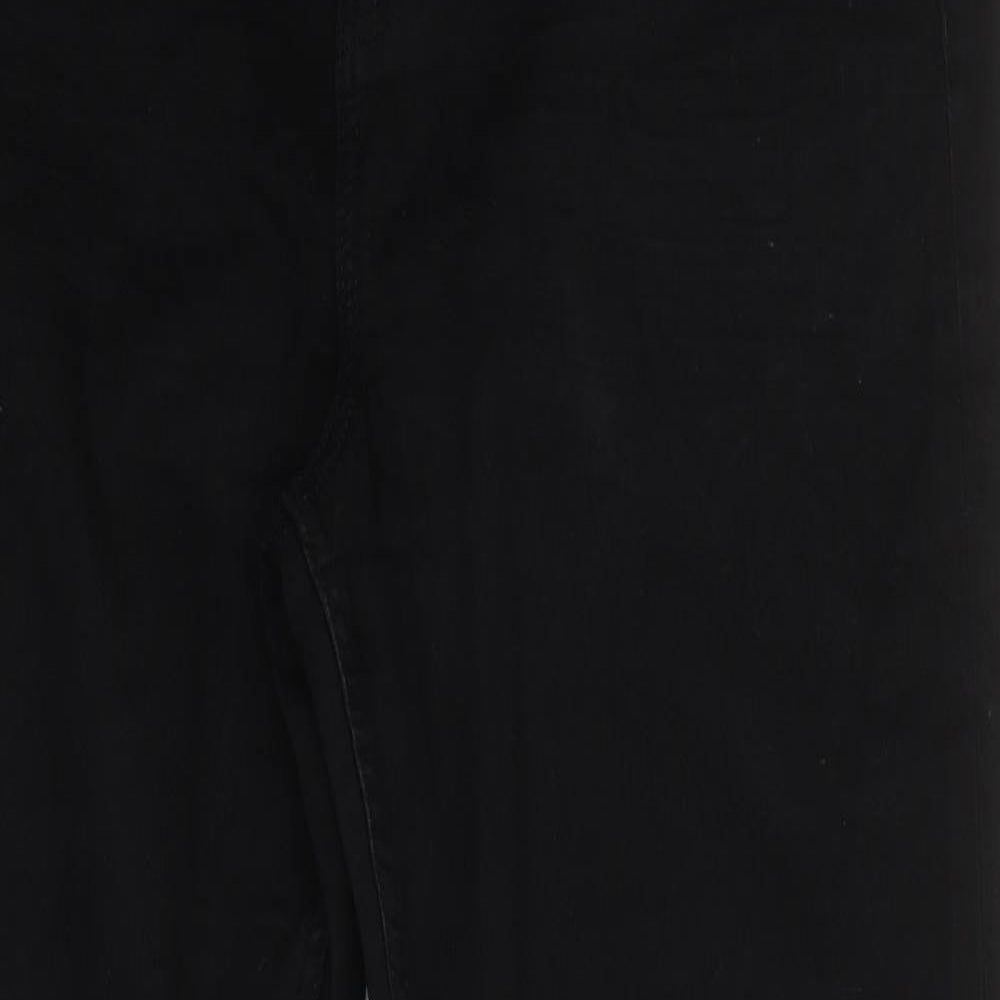 Marks and Spencer Womens Black 100% Cotton Bootcut Jeans Size 20 L30 in Regular Zip
