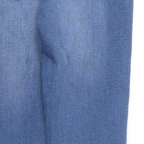 Marks and Spencer Girls Blue Cotton Skinny Jeans Size 13-14 Years Regular Zip