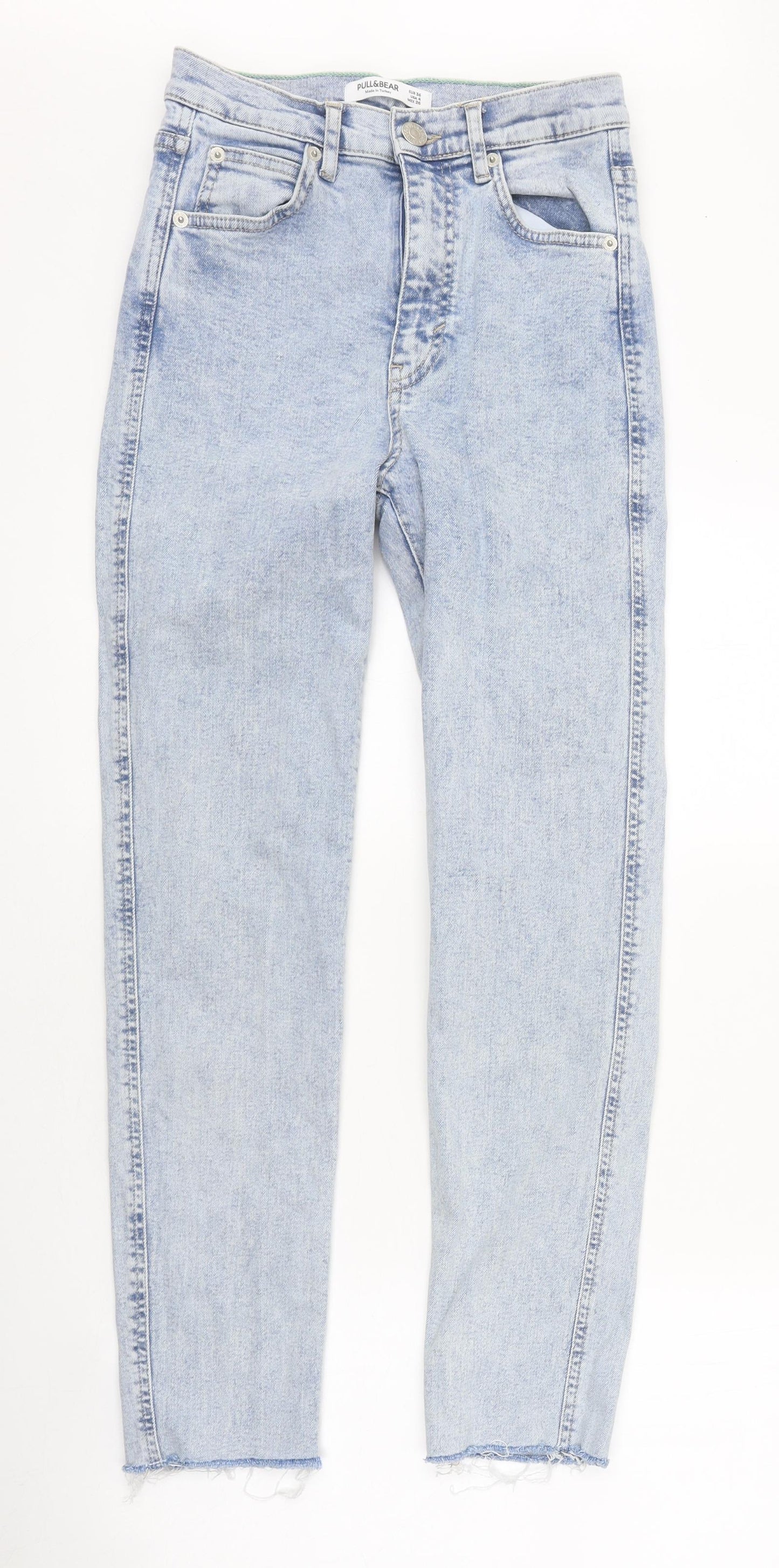 Pull&Bear Womens Blue 100% Cotton Skinny Jeans Size 30 in L29 in Regular Zip