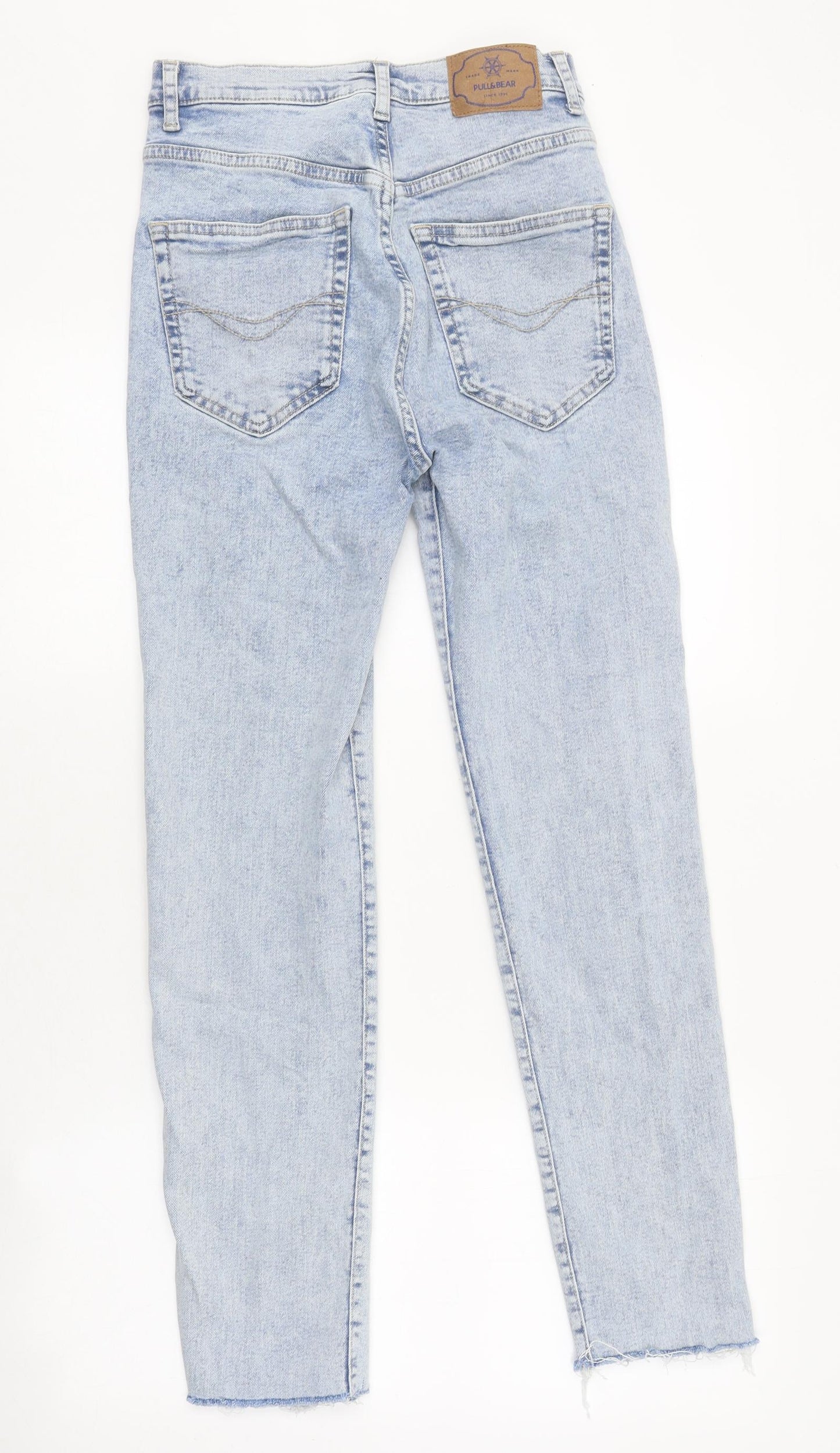 Pull&Bear Womens Blue 100% Cotton Skinny Jeans Size 30 in L29 in Regular Zip