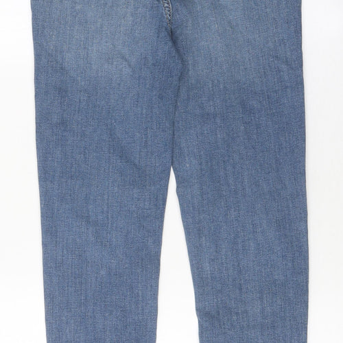 Marks and Spencer Womens Blue 100% Cotton Skinny Jeans Size 9 Months L25 in Regular Zip