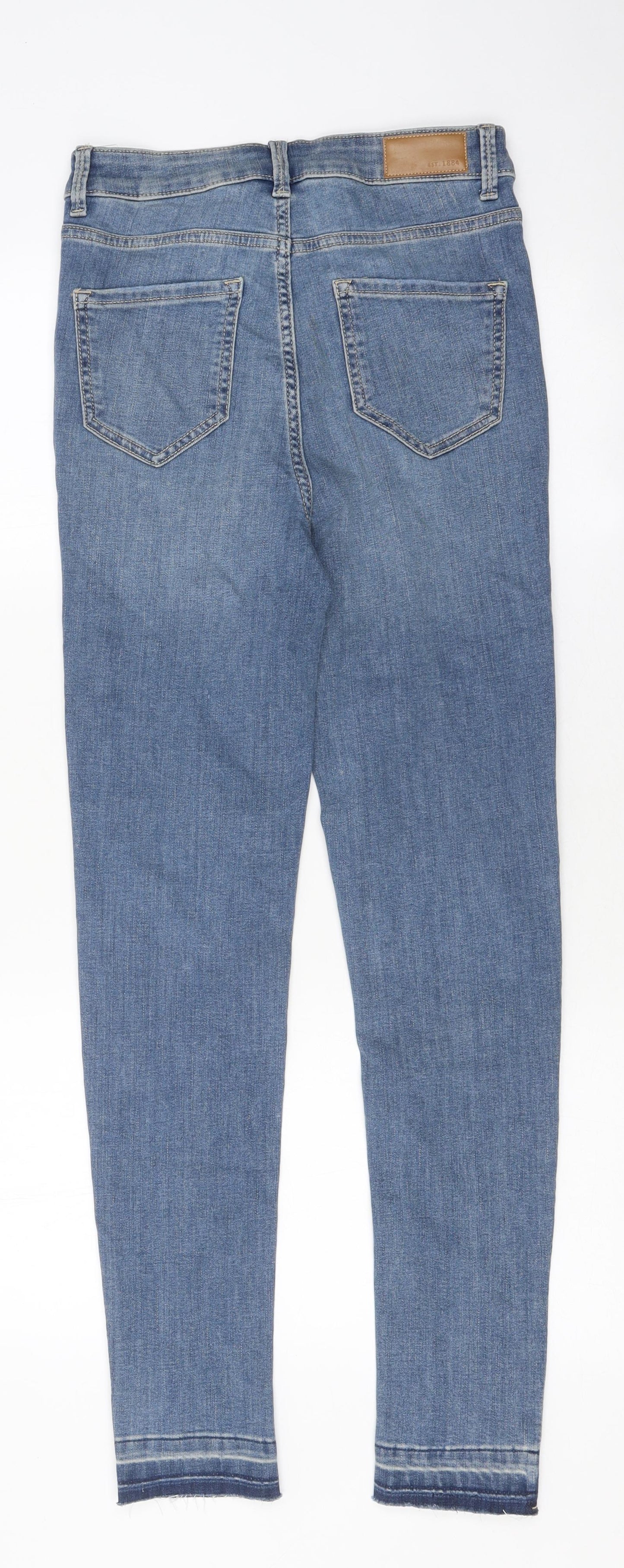 Marks and Spencer Womens Blue 100% Cotton Skinny Jeans Size 9 Months L25 in Regular Zip