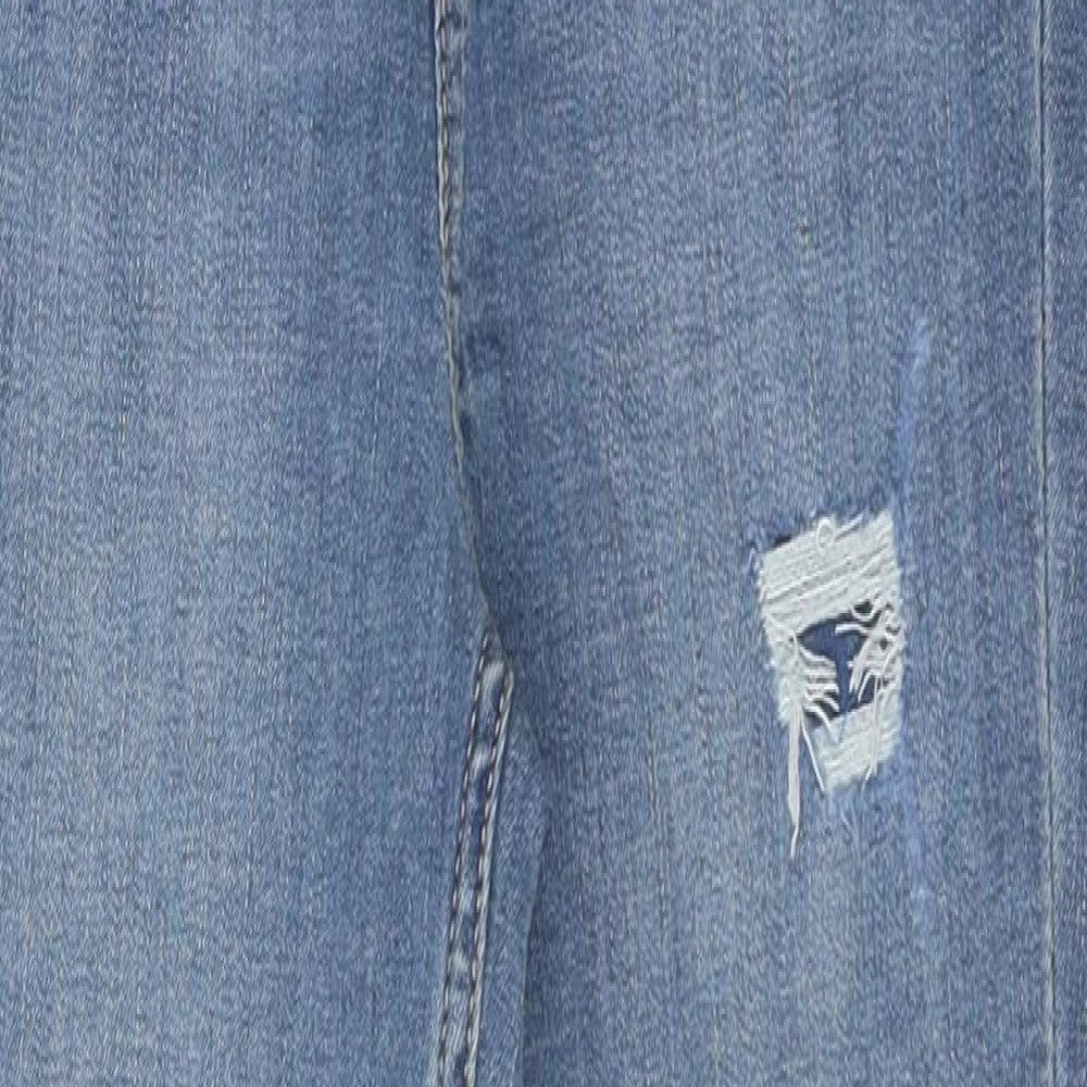 Marks and Spencer Womens Blue 100% Cotton Skinny Jeans Size 9 Months L25 in Regular Zip