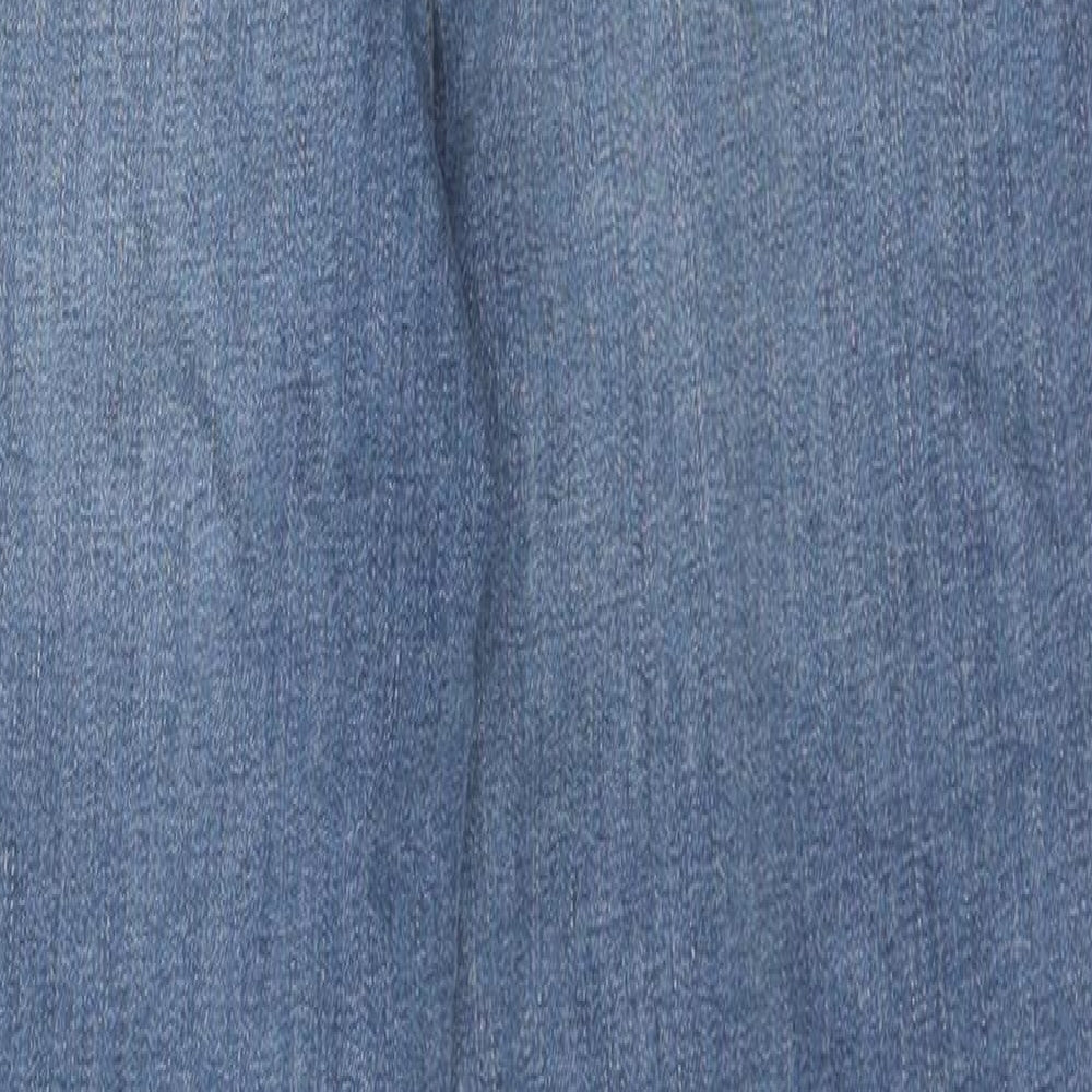 Marks and Spencer Womens Blue 100% Cotton Skinny Jeans Size 9 Months L25 in Regular Zip
