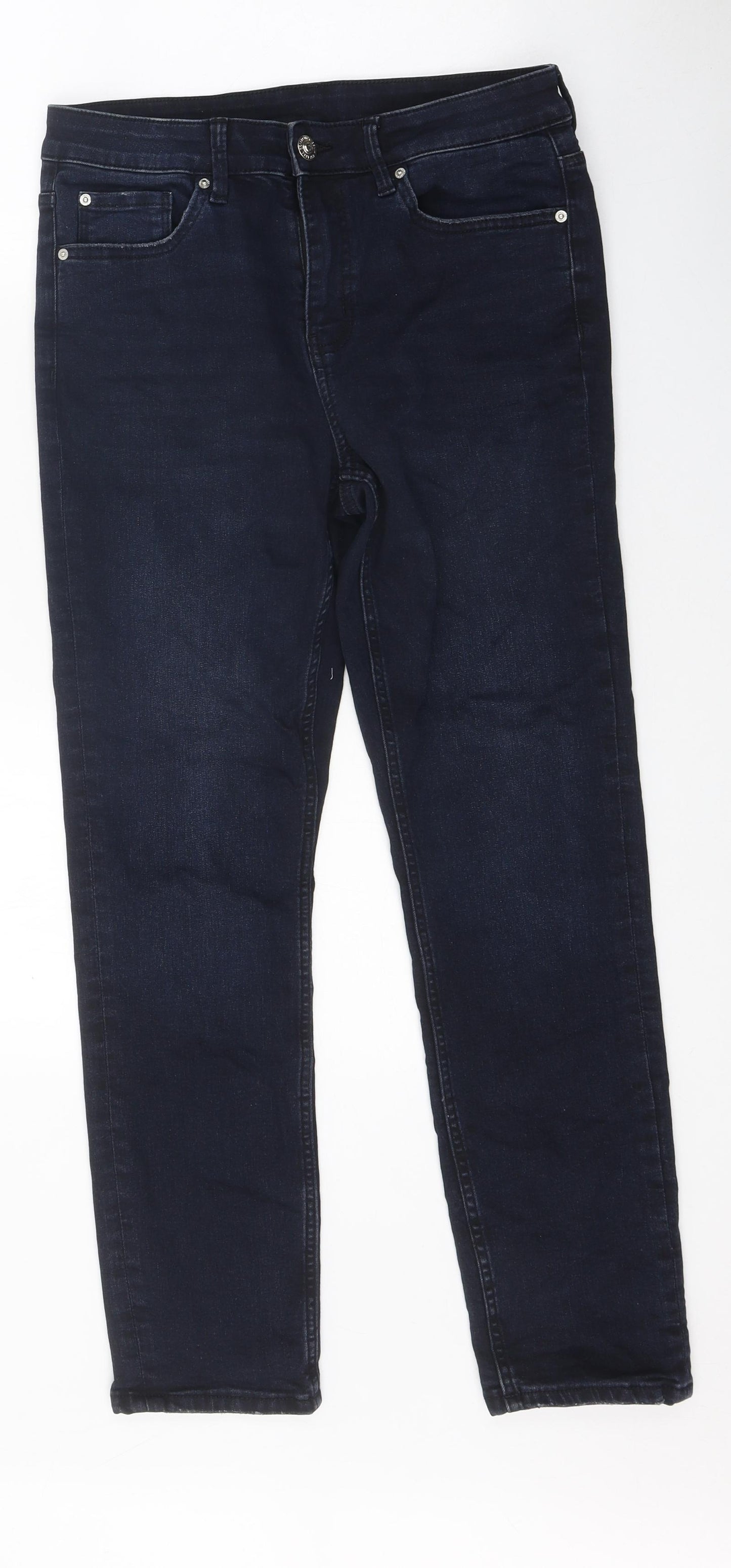 Preworn Womens Blue 100% Cotton Skinny Jeans Size 32 in L28 in Regular Zip