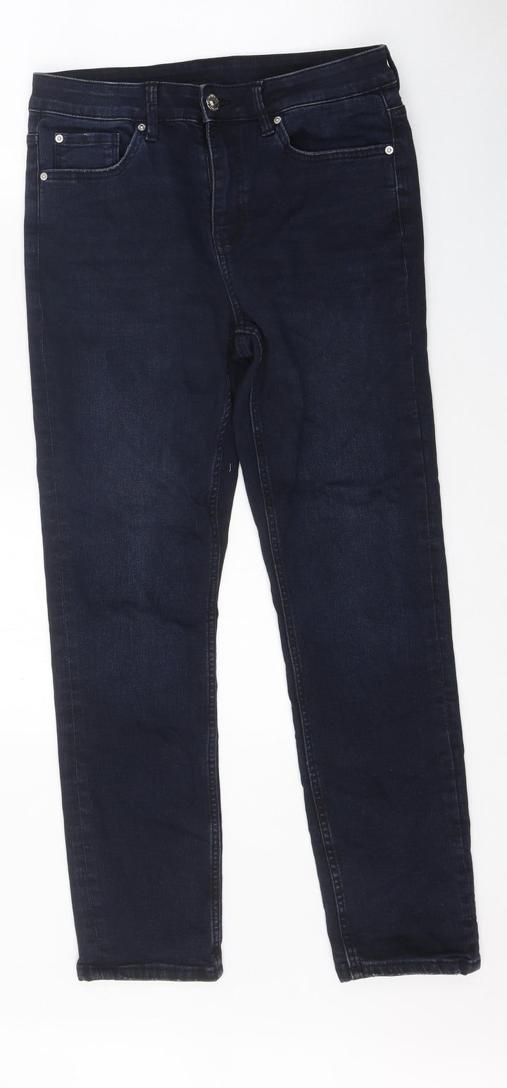 Preworn Womens Blue 100% Cotton Skinny Jeans Size 32 in L28 in Regular Zip