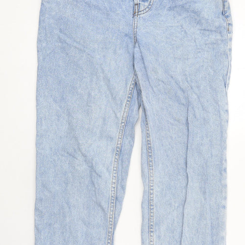 Marks and Spencer Womens Blue 100% Cotton Straight Jeans Size 26 in L26 in Regular Zip