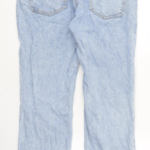 Marks and Spencer Womens Blue 100% Cotton Straight Jeans Size 26 in L26 in Regular Zip