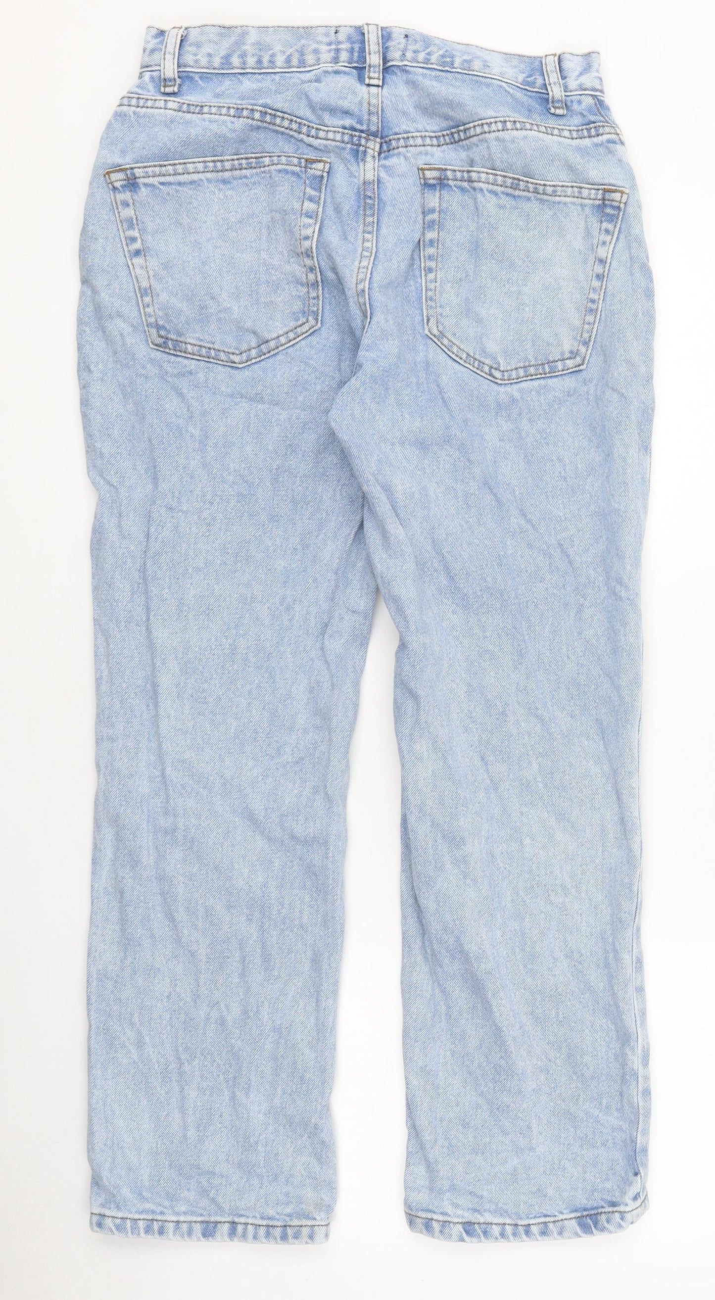 Marks and Spencer Womens Blue 100% Cotton Straight Jeans Size 26 in L26 in Regular Zip