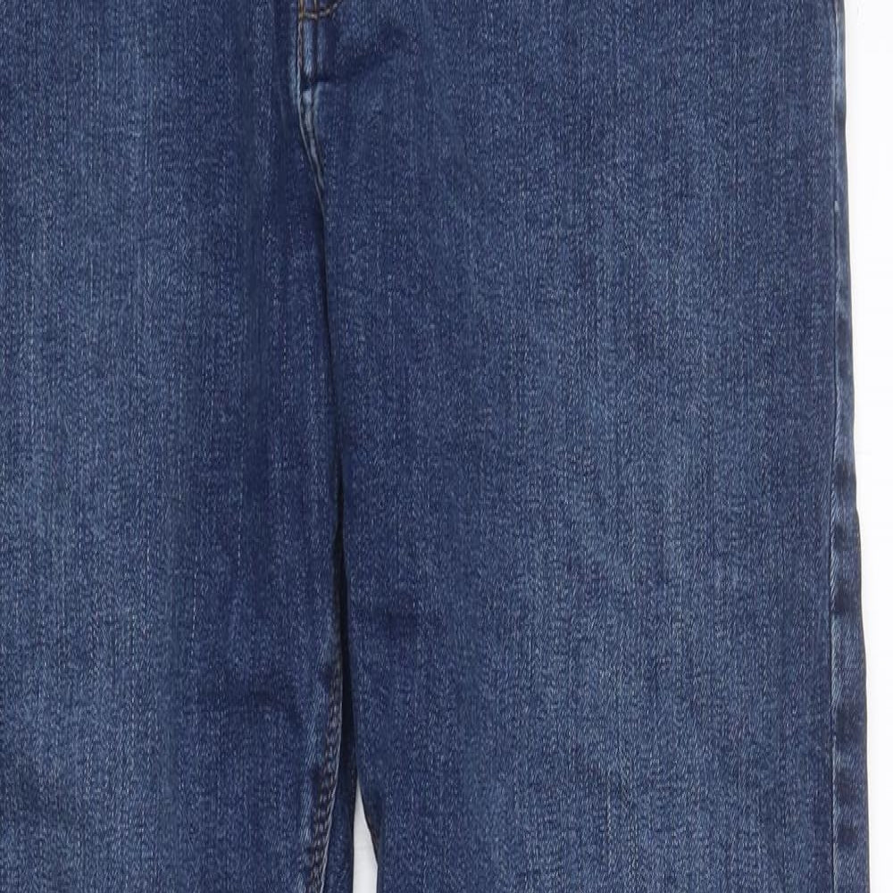 Marks and Spencer Mens Blue Cotton Skinny Jeans Size 34 in L33 in Slim Zip