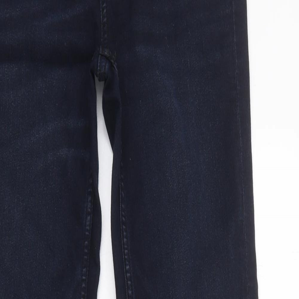 Marks and Spencer Womens Blue 100% Cotton Bootcut Jeans Size 12 L36 in Regular Zip