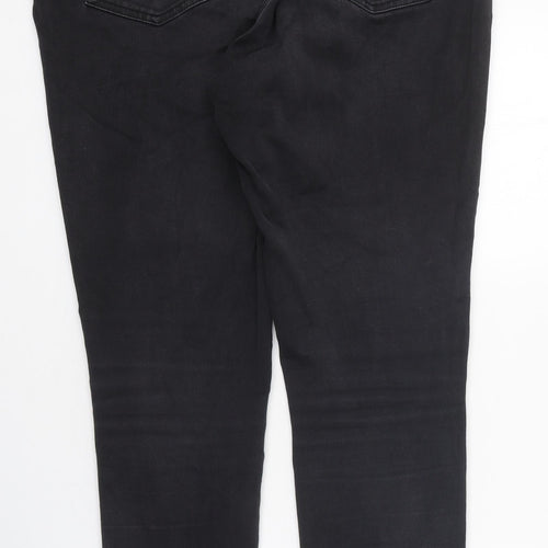 TU Womens Black 100% Cotton Skinny Jeans Size 16 Regular Zip