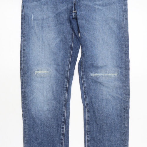 Unique Womens Blue 100% Cotton Skinny Jeans Size 34 L29 in Regular Zip