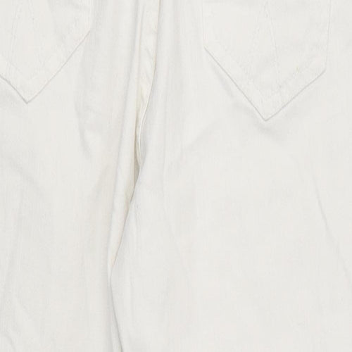 Crew Clothing Womens White 100% Cotton Straight Jeans Size 12 L27 in Regular Zip
