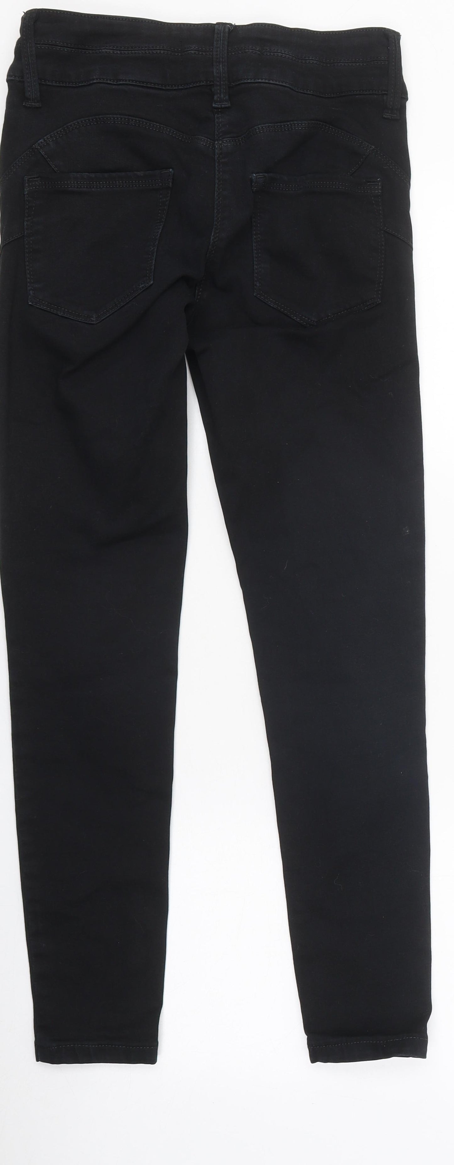 NEXT Womens Black 100% Cotton Skinny Jeans Size 8 L26 in Regular Zip
