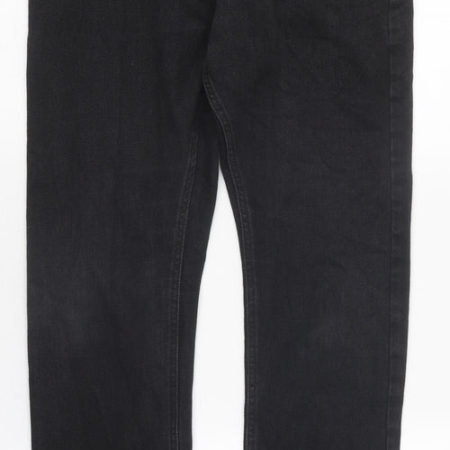 Preworn Womens Black 100% Cotton Straight Jeans Size 30 in L31 in Regular Zip
