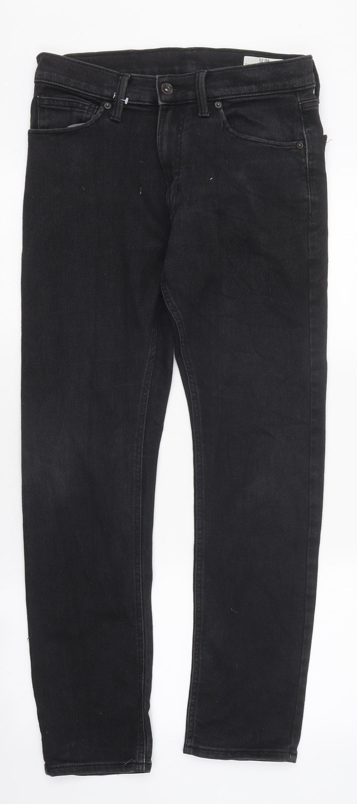 Preworn Womens Black 100% Cotton Straight Jeans Size 30 in L31 in Regular Zip
