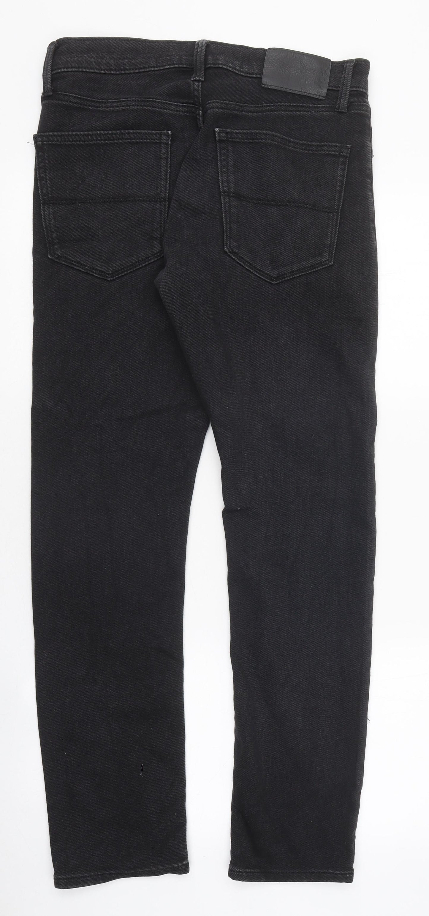 Preworn Womens Black 100% Cotton Straight Jeans Size 30 in L31 in Regular Zip