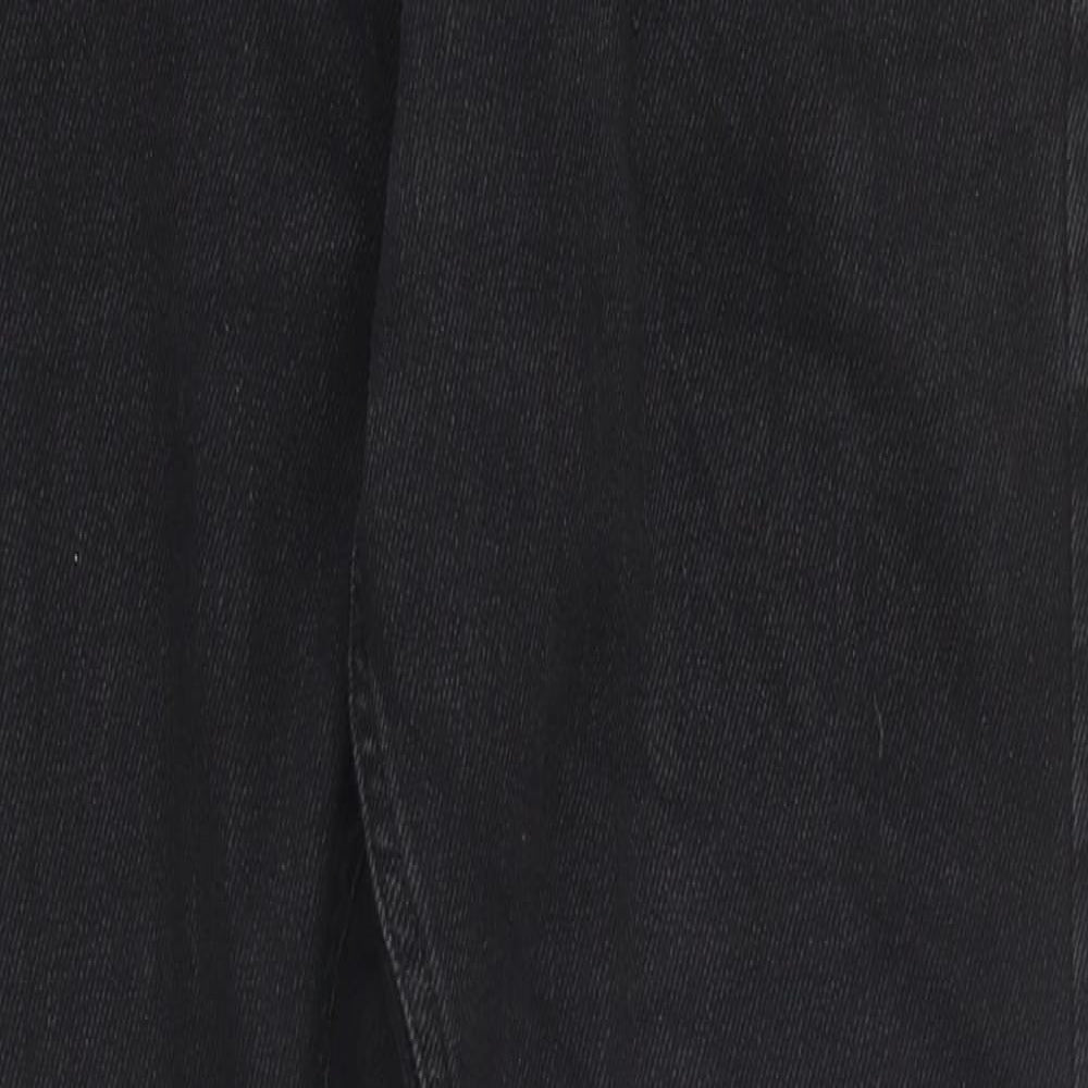 Preworn Womens Black 100% Cotton Straight Jeans Size 30 in L31 in Regular Zip