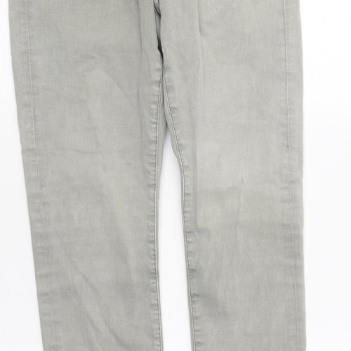 Preworn Womens Grey 100% Cotton Skinny Jeans Size 30 in L32.5 in Regular Zip