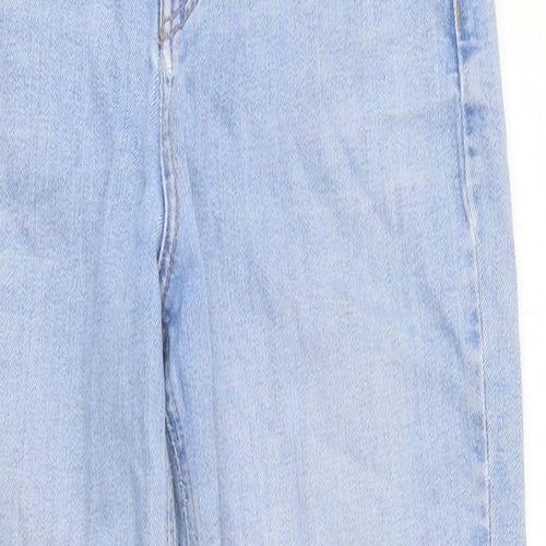 Marks and Spencer Womens Blue 100% Cotton Mom Jeans Size 10 L26 in Regular Zip