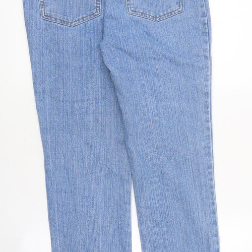 Gloria Vanderbilt Womens Blue 100% Cotton Straight Jeans Size 8 L29 in Regular Zip