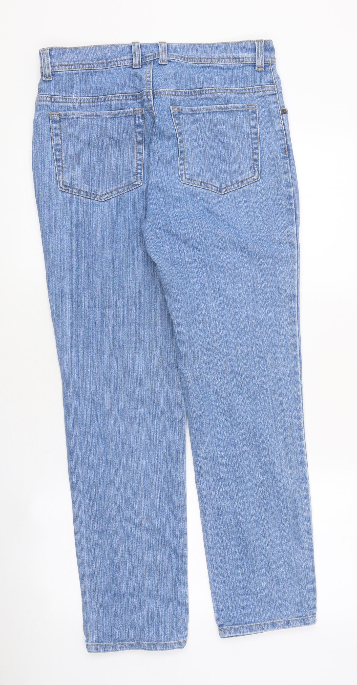 Gloria Vanderbilt Womens Blue 100% Cotton Straight Jeans Size 8 L29 in Regular Zip