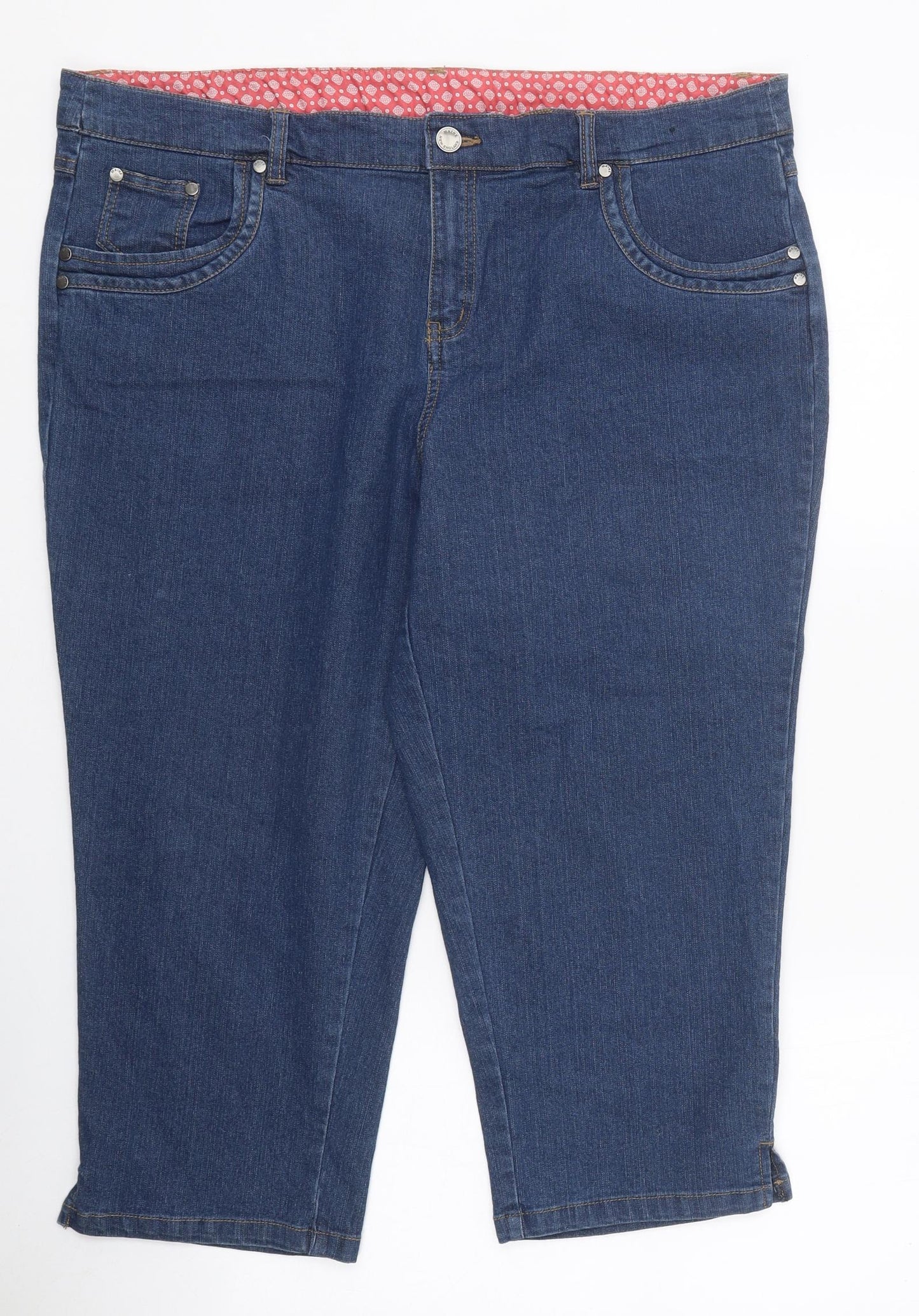 Maine Womens Blue 100% Cotton Cropped Jeans Size 18 L20 in Regular Zip