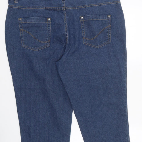 Maine Womens Blue 100% Cotton Cropped Jeans Size 18 L20 in Regular Zip