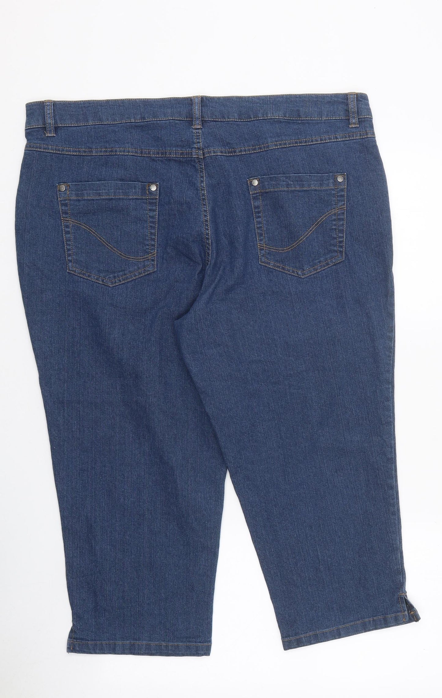 Maine Womens Blue 100% Cotton Cropped Jeans Size 18 L20 in Regular Zip
