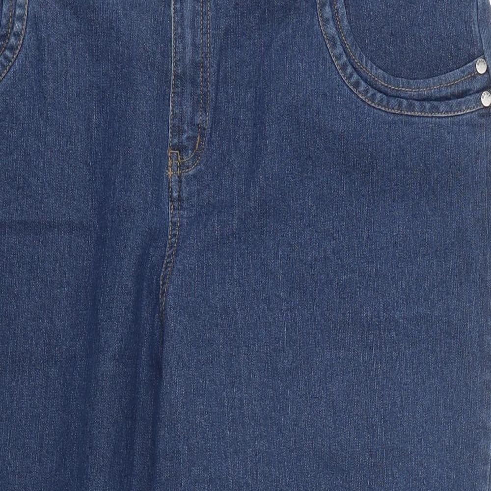 Maine Womens Blue 100% Cotton Cropped Jeans Size 18 L20 in Regular Zip