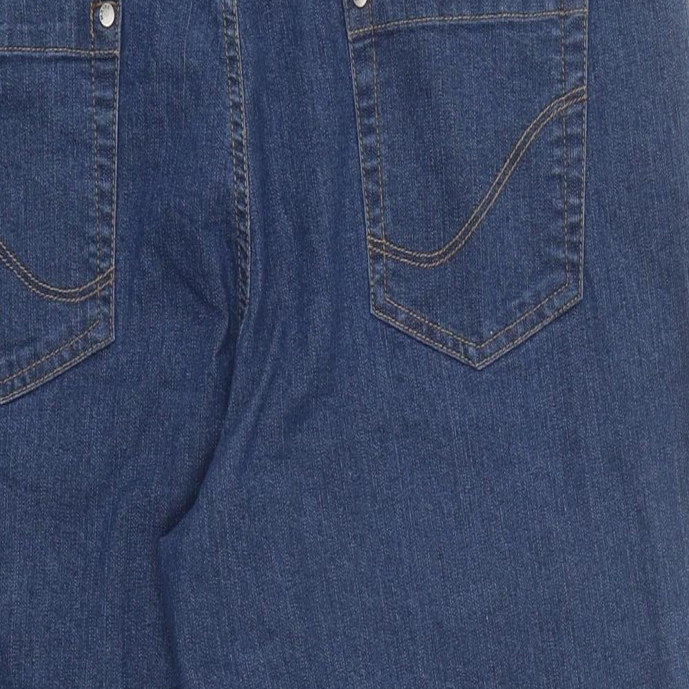 Maine Womens Blue 100% Cotton Cropped Jeans Size 18 L20 in Regular Zip