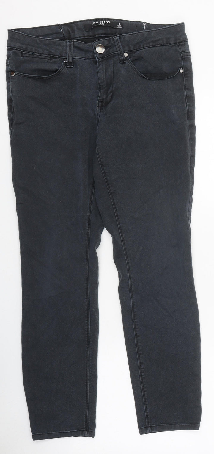 Max Jeans Womens Black 100% Cotton Skinny Jeans Size 6 L26 in Regular Zip