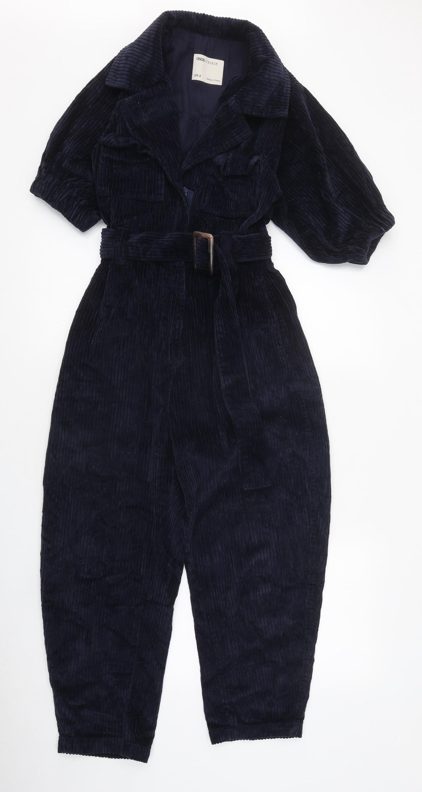 ASOS Womens Blue Polyester Jumpsuit One-Piece Size 4 Zip