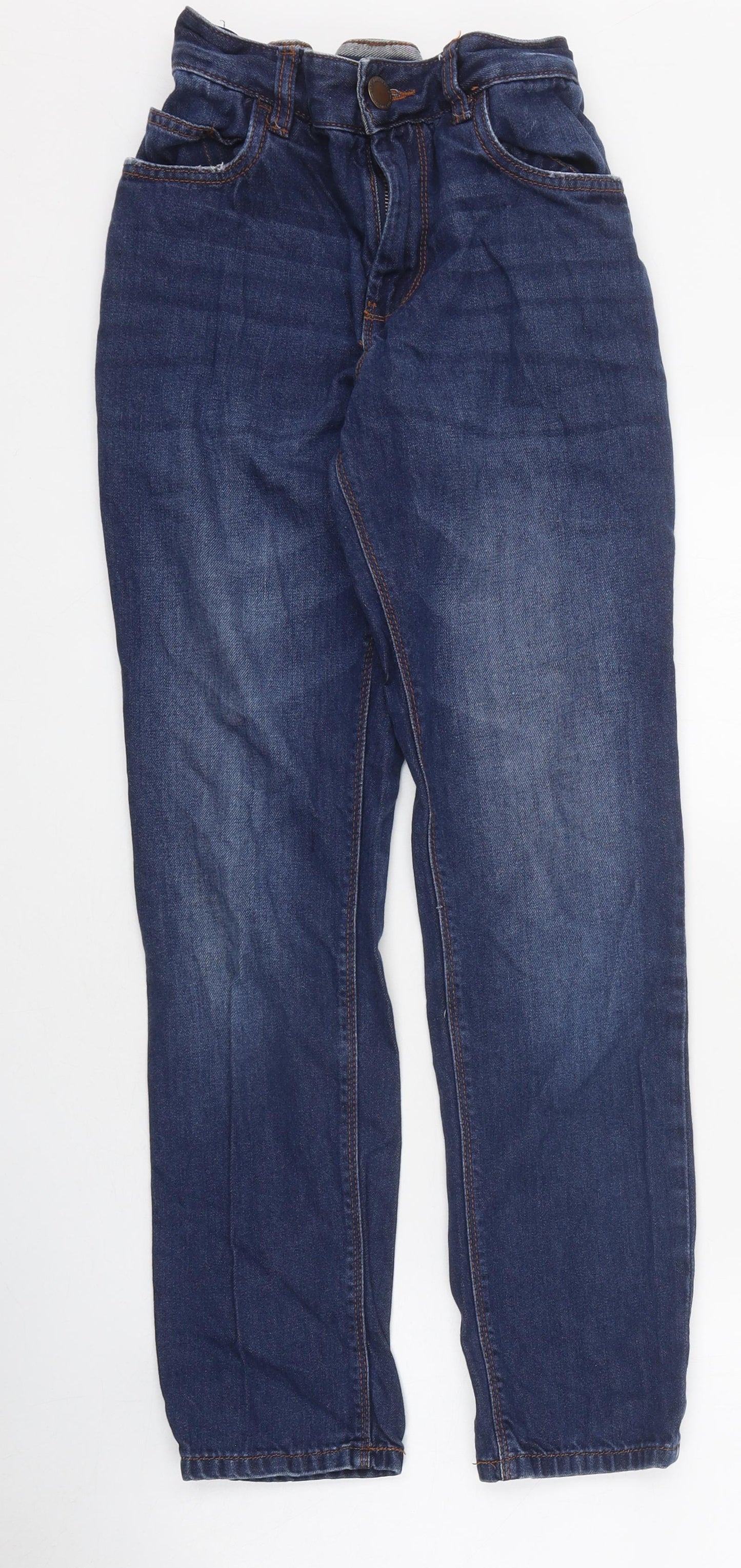 NEXT Girls Blue 100% Cotton Straight Jeans Size 9 Years Regular Zip